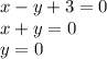 x-y+3=0\\x+y=0\\y=0