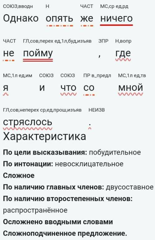 Разобрать предложение синтаксически. Однако опять же ничего не пойму, где я и что со мной стряслось.