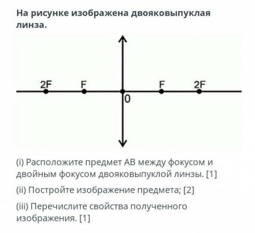 На рисунке изображена двояковыпуклая линза​