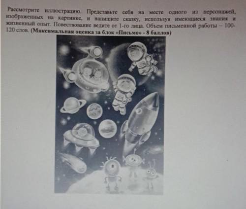 Рассмотрите иллюстрацию. Представьте себя на месте одного персонажей. изображенных на картинке, и на