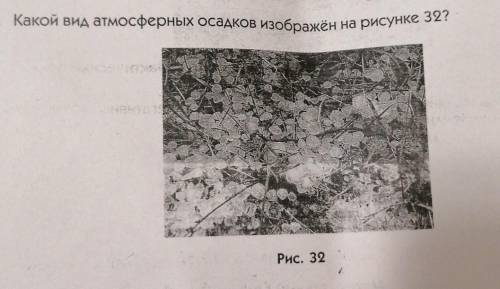 Какой вид атмосферных осадков изображён на рисунке 32?​