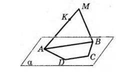 Трапеція ABCD (АВ||CD) лежить у площині α, АВ=8 см. Поза площиною α вибрали точку М і на відрізку AM