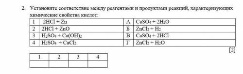 Установите соответствие между реагентами и продуктами реакции характеризующих химические свойства ки