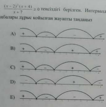 Учитывая неравенство (x-2) ² (x + 4): x + 7> 0. Выберите правильный ответ с правильными точками и