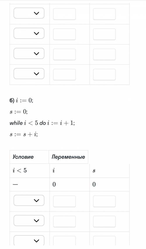 Определи значение переменных s и i после выполнения фрагмента программы: