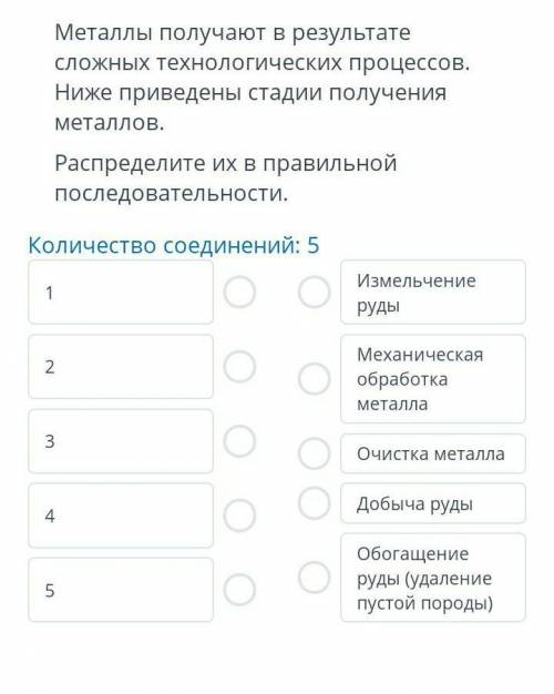 ТЕКСТ ЗАДАНИЯ Металлы получают в результате сложных технологических процессов. Ниже приведены стадии