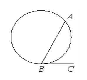 На окружности отмечены точки A и B так, что меньшая дуга AB равна 84°. Прямая BC касается окружности