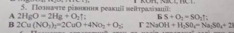 Позначте рівняння реакції нейтралізації​