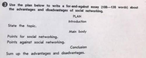 Написать сочинение (на английском) за планом, на тему: плюсы и минусы социальных сетей.