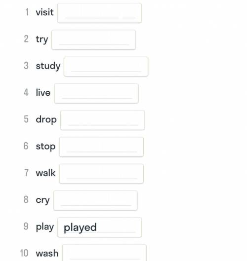 Write the past simple form of the verbs