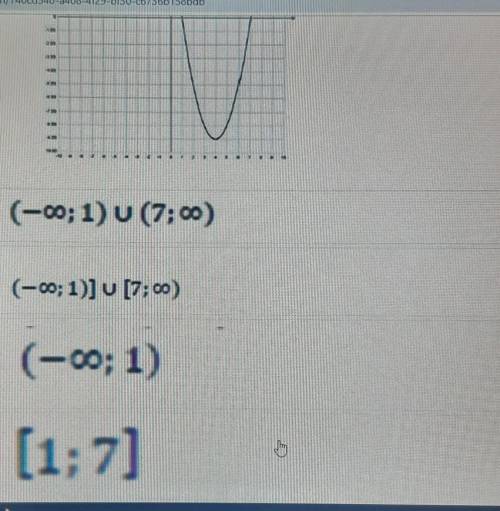 Используя график функции у=х^2-8х+7 Найдите решение неравенства х^2 -8х+7 знак меньше или равно нуля