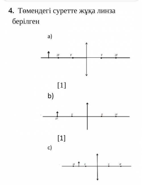 4. На рисунке ниже дана линза zhuka [1] [1] c) [1] a) Распределите данную линзу и нарисуйте резкость