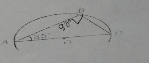 3. Точка 0центр окружности, изображенной на рисунке.Какова градусная мера угла АСВ?​