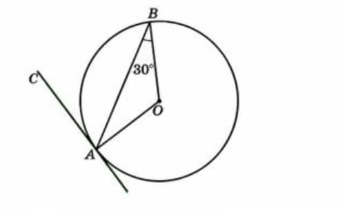 Ca касательности к окружности. Вычеслите градусную меру угла BAC =30°​