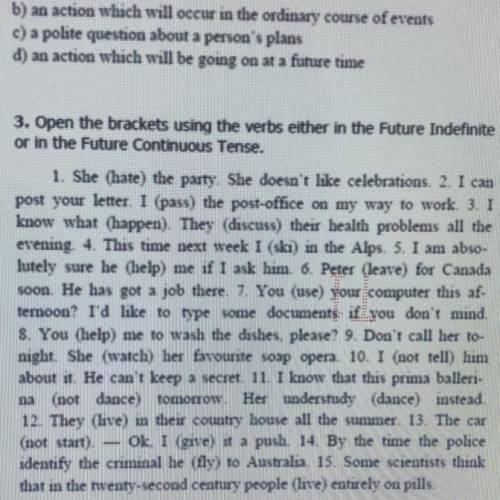 Open the brackets using the verbs in the future indefinite