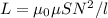 L= \mu_0 \mu S N^2/l