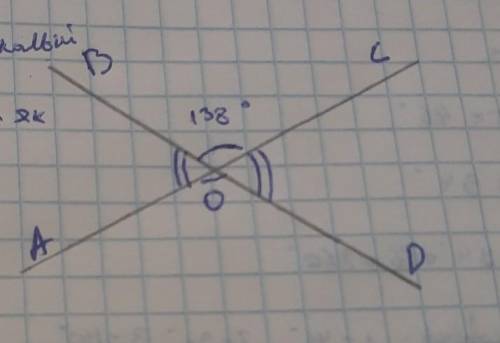 один з кутів ,що утворилися при перетині двох прямих,дорівнює 139°.знайдіть решту кутів.чому дорівню