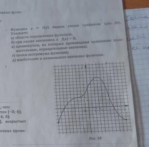 Здравствуйте! Если не трудно , с заданием по математике Функция y=f(x) задана своим графикомУкажите: