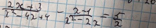 2x+3/(x-2)2 - x-1/x2-2x=5/x