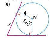 Найдите переменную, исходя из данных на рисунке (М – центр окружности). Не понял до конца решение .