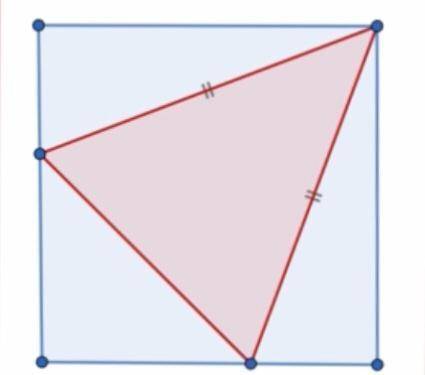 1) В квадрат вписали равнобедренный треугольник так, как это показано на рисунке. Докажите, что одна