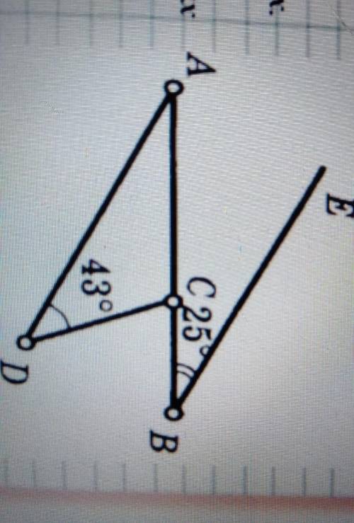 1. Найдите ниезветный угол по рисунку. AD||BE. ZDCB - ? E A С 25° В Свойства и признаки параллельных