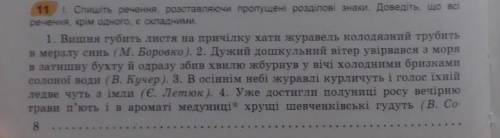 Спишіть речення ,розставляючи пропущені розділові знаки.Доведіть,що всі речення,крім одного,є складн