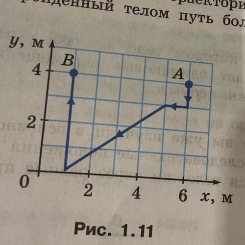 с физикой! На рисунке 1.11 изображена траектория движения тела. Во сколько раз пройденный телом путь