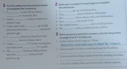 5 Alex takes his lunch to school. 6 Linda and Yuri live in Australia. 7 Alex, Linda, Yuri and Helen