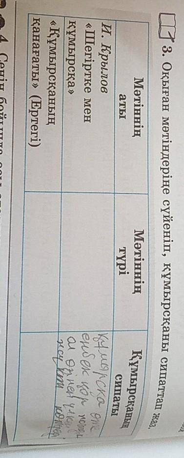 13. Оқыған мәтіндеріңе сүйеніп, құмырсқаны сипаттап жаз, Мәтіннің Құмырсқаның Мәтіннің түрі сипаты а