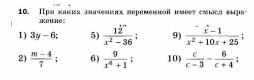 При каких значениях переменной имеет смысл выражение