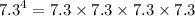 {7.3}^{4} = 7.3 \times7.3 \times 7.3 \times 7.3