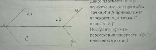 Дано: плоскости альфа и бета пересекаются пересекаются прямой a. Точка A и B принадлежат плоскости а