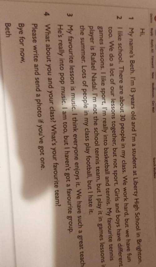 2 Complete the key phrases. Then look at the model text and check. KEY PHRASES O Emails 1 My name's