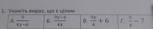 1. Укажіть вираз, що є цілим ааа