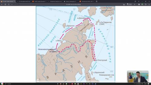 Маршрут какого российского путешественника изображён на карте? Семён Челюскин Ерофей Хабаров Семён Д