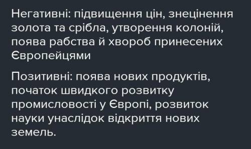 Наслідки завоювання нового світу позитивні і негативні