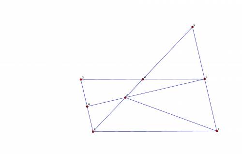 Х. Вершину тупого угла А парал- лелограмма ABCD соединили с точ- кой M - серединой его стороны CD. В