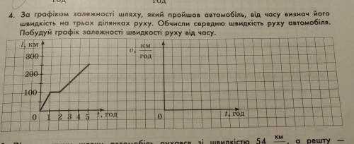 За графіком залежностi шляху, який пройшов автомобіль, вiд часу визнач його швидкість на трьох ділян