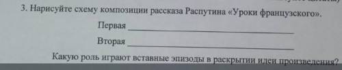 Нарисуйте схему композиции рассказа Распутина уроки французского первая вторая