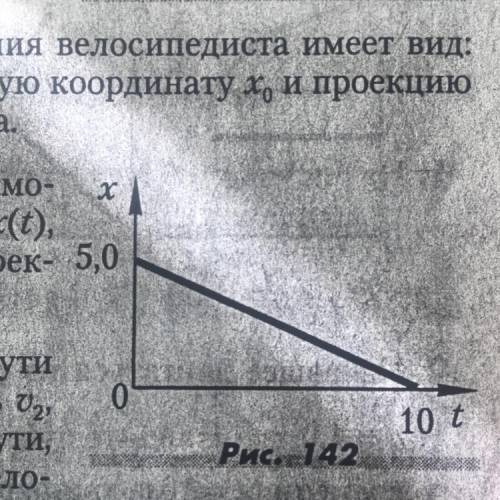 Используя график (рис. 142) зависимо- сти Координаты тела от времени x=x (t), постройте график завис