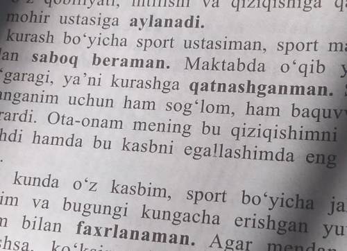 Matn yuzasidan savol va topshiriqlar 1. Ajratilgan soʻzlar ishtirokida shaxsi umumlashgan gaplar tuz