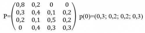 решить задачу на цепи Маркова Рассматривается система с дискретными состояниями и дискретным времене