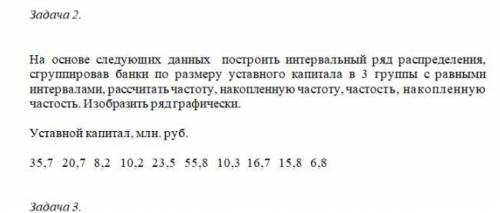 На основе следующих данных построить интервальный ряд распределения, сгруппировав банки по размеру у