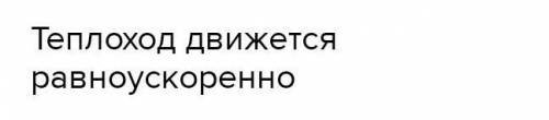 Теплоход движется по горизонтальной прямолинейной траектории. На него действует сила тяги двигателя,