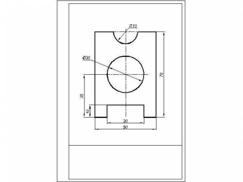 )спользуя правила 30 50 симметрии начертить деталь в масштабе 2:1. Расположить деталь строго по цент