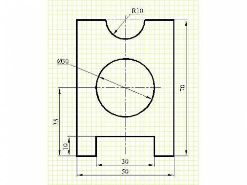 )спользуя правила 30 50 симметрии начертить деталь в масштабе 2:1. Расположить деталь строго по цент