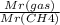 \frac{Mr(gas)}{Mr(CH4)}