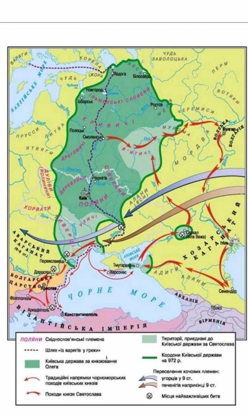 Розгляньте уважно карту також і напишіть , що позначено на карті, які події відбувались .