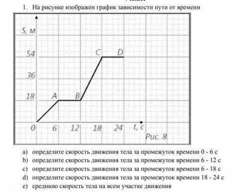 На рисунке изображен график зависимости пути от времени a) определите скорость движения тела за пром